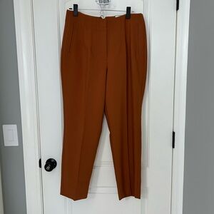 NWT Nine West High Rise Tapered Work Pants Women’s Size 10 Baked Nutmeg New